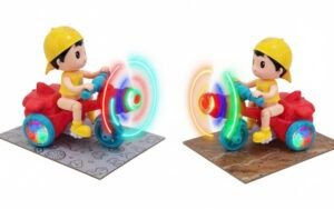 Electric STUNT Tricycle Cartoon Little Boy Light Up Toy