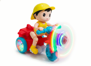 Electric STUNT Tricycle Cartoon Little Boy Light Up Toy