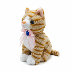 Cute Cat Soft Plush Toy – with Bow (Available in Brown, White & Black)