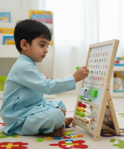 5 in 1 Wooden Learning Board for Kid Magnetic Alphabet, Numbers & Abacus Educational Set