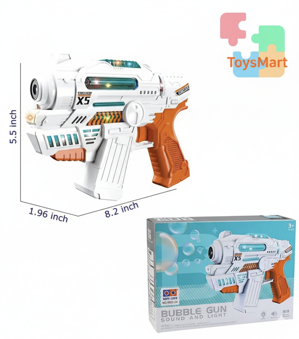 2-in-1 Bubble Gun with Music & Light – Automatic Bubble Blaster Machine Gun Toy | Kids’ Bubble Maker with Lights & Sound Effects - Image 6
