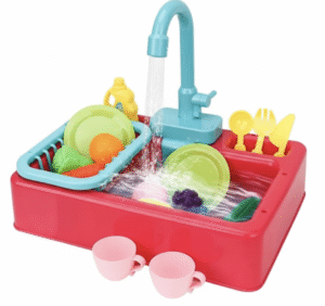 IMG_0339 Kids Kitchen Toys Plastic Simulation Electric Dishwasher Sink Pretend Play With Electric Water Wash Basin Toy