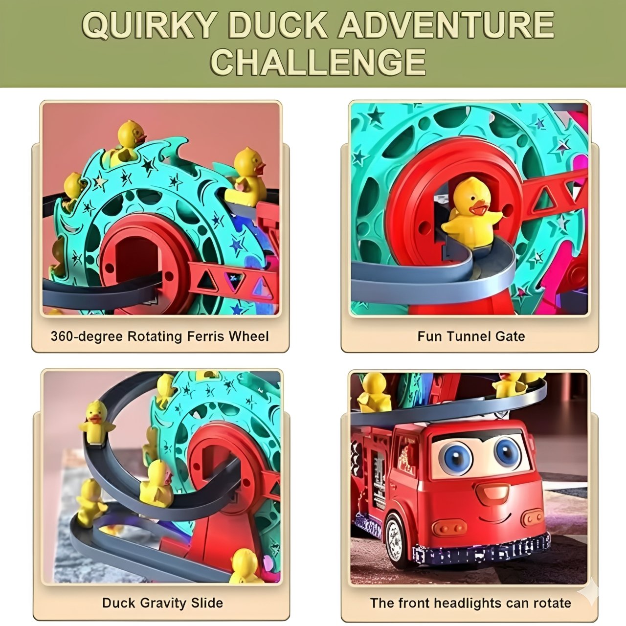 Rail Car Duck Swivel Slide Toy for Kids - Image 6
