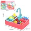 Kids Kitchen Toys Plastic Simulation Electric Dishwasher Sink Pretend Play With Electric Water Wash Basin Toy