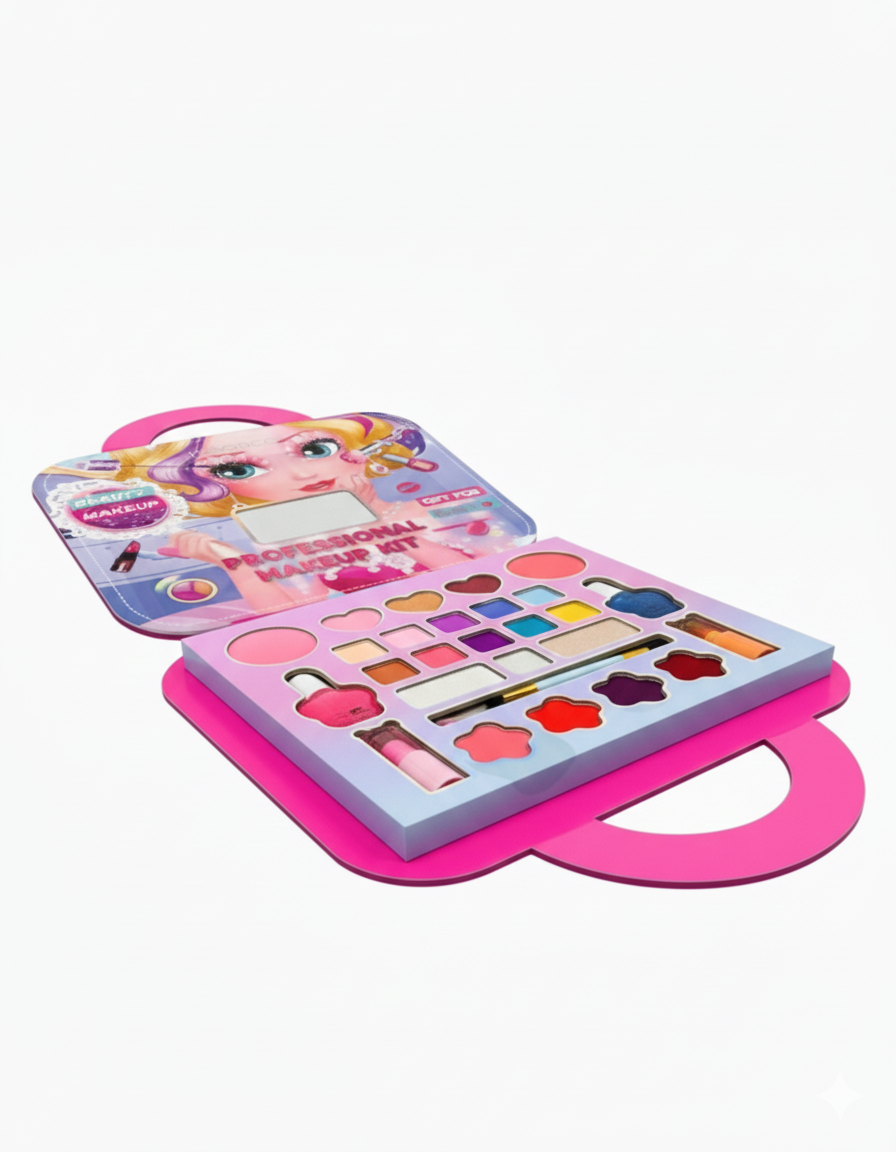 Fashion Beauty Makeup Kit for Girls – Pretend Play Cosmetic Set with Carry Case - Image 3