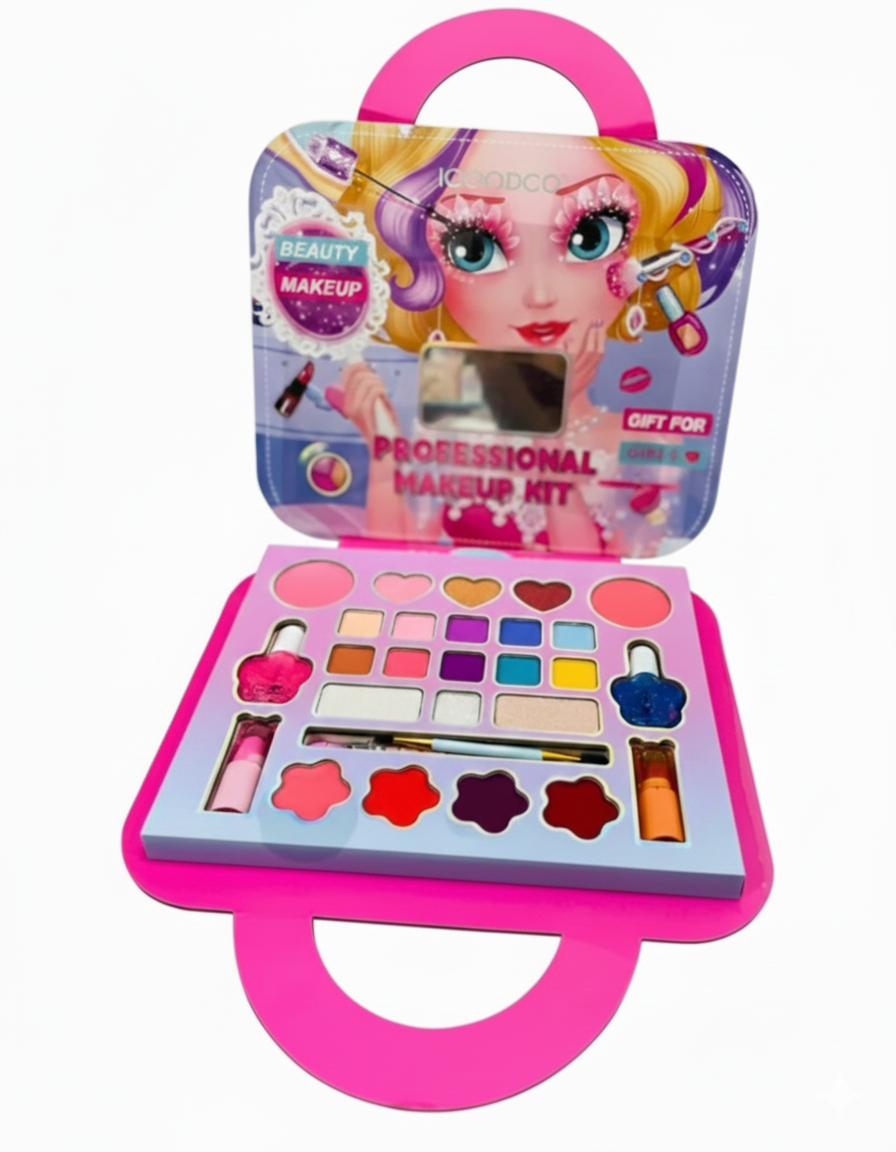 Fashion Beauty Makeup Kit for Girls – Pretend Play Cosmetic Set with Carry Case - Image 2