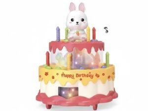 Rotating Bunny Birthday Cake Toy – Musical Light-Up Celebration for Kids