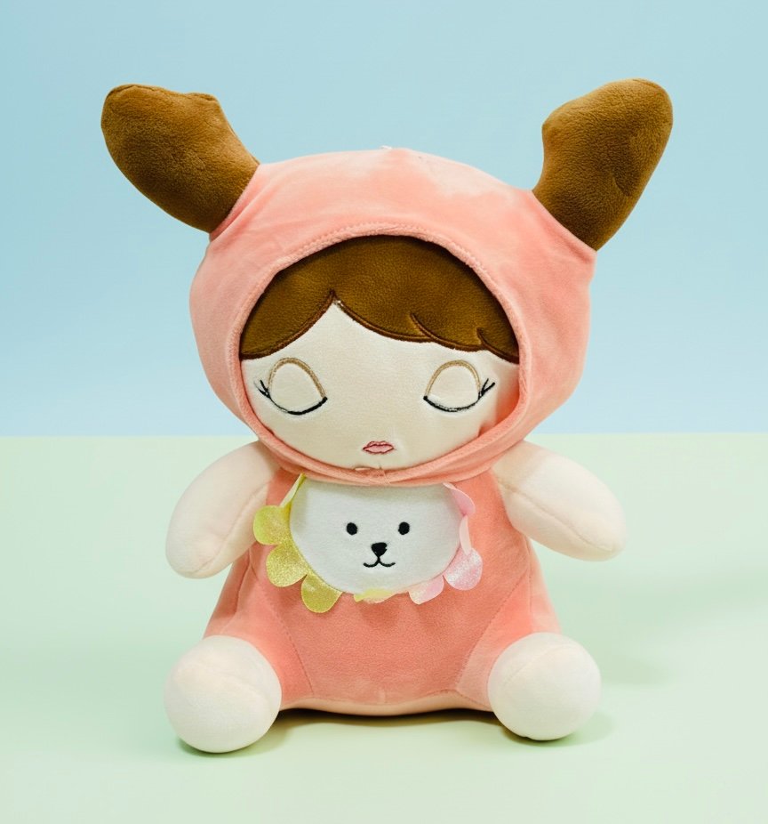 Dreamy Doll Plush Toy in Pink Hood – Super Soft, Cute & Perfect Gift for Kids - Image 4