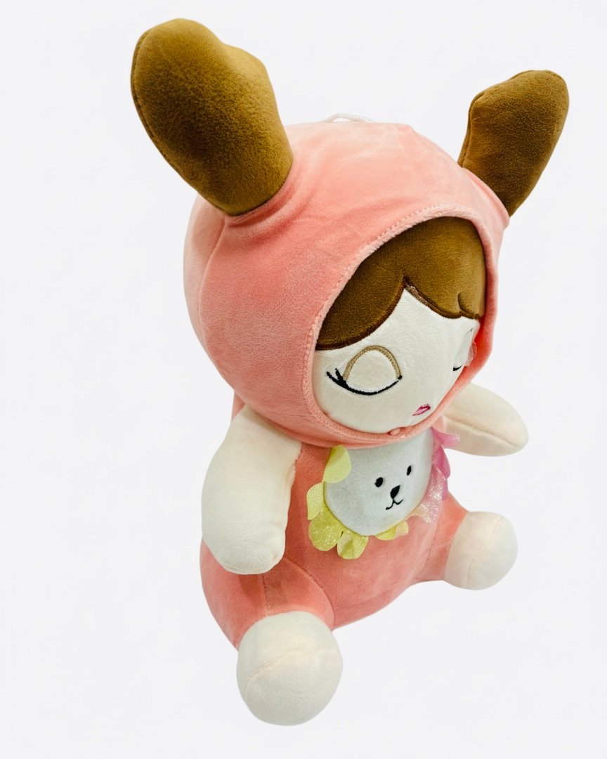 Dreamy Doll Plush Toy in Pink Hood – Super Soft, Cute & Perfect Gift for Kids - Image 6