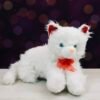 IMG_4550 Light-Up Meowing Cat Plush – Soft White Toy with Red Bow & Ears