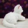 IMG_4551 Light-Up Meowing Cat Plush – Soft White Toy with Red Bow & Ears