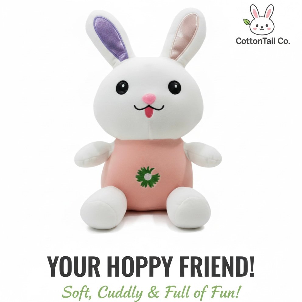 Adorable Bunny Plush Toy in Purple Dress – Soft Stuffed Rabbit for Kids & Gifts - Image 4