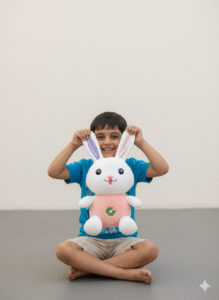 Adorable Bunny Plush Toy in Purple Dress – Soft Stuffed Rabbit for Kids & Gifts