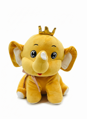 IMG_9798 Royal Elephant Plush Toy with Crown – Soft, Adorable & Perfect Gift for Kids