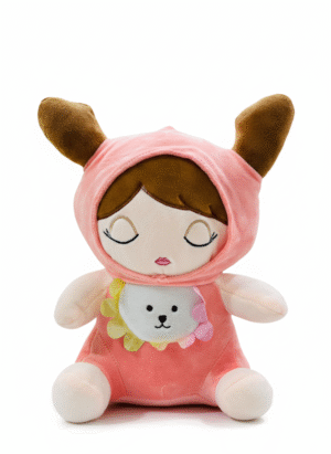 IMG_9807 Dreamy Doll Plush Toy in Pink Hood – Super Soft, Cute & Perfect Gift for Kids